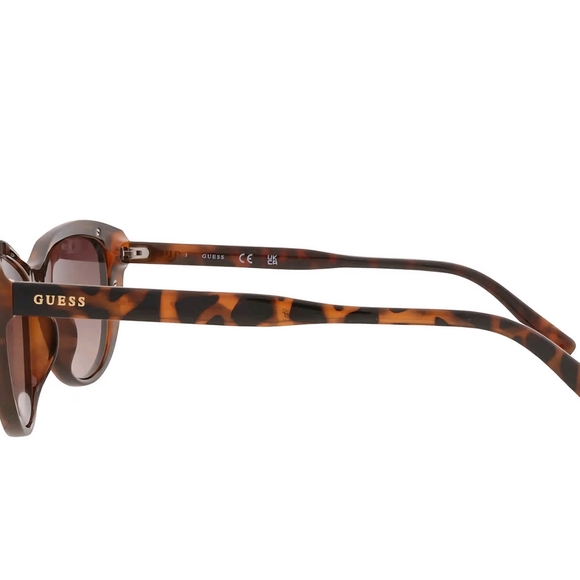 Guess Women\'s Cat Eye Sunglasses with Gold Accents And Rhinestones Havana Brown main image 6